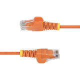 StarTech.com Cable de Red Ethernet CAT6 Delgado sin Enganches Naranja de 15m - Cable RJ45 Snagless Slim 28AWG - Alambre 