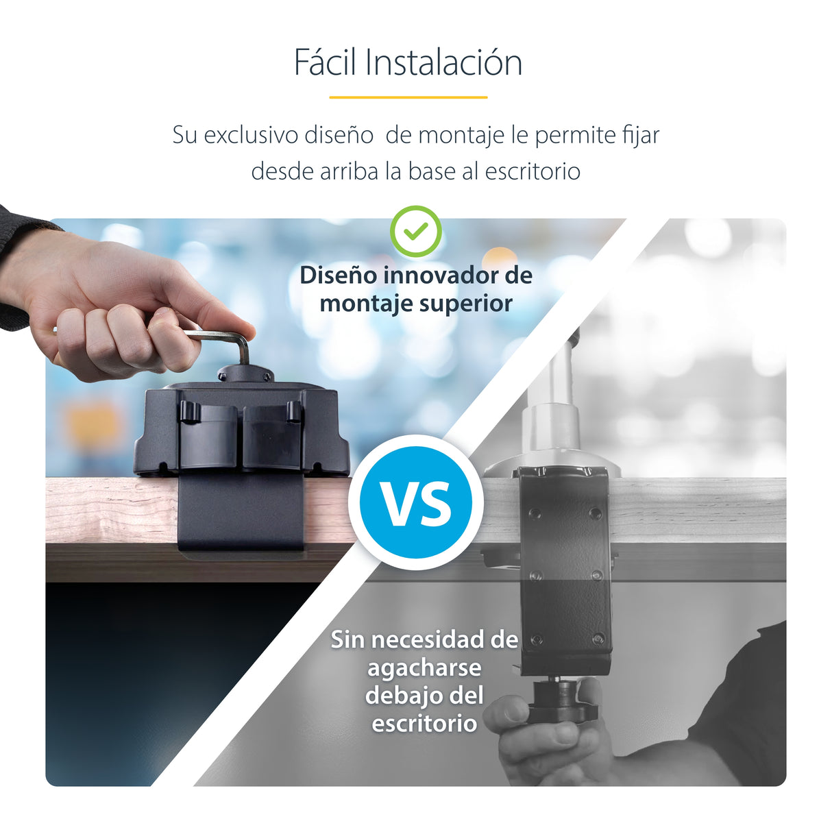 StarTech.com Soporte de Escritorio para 3 Monitores VESA 75x75/100x100 de 27 Pulgadas - Grommet o Abrazadera en C - Ajus