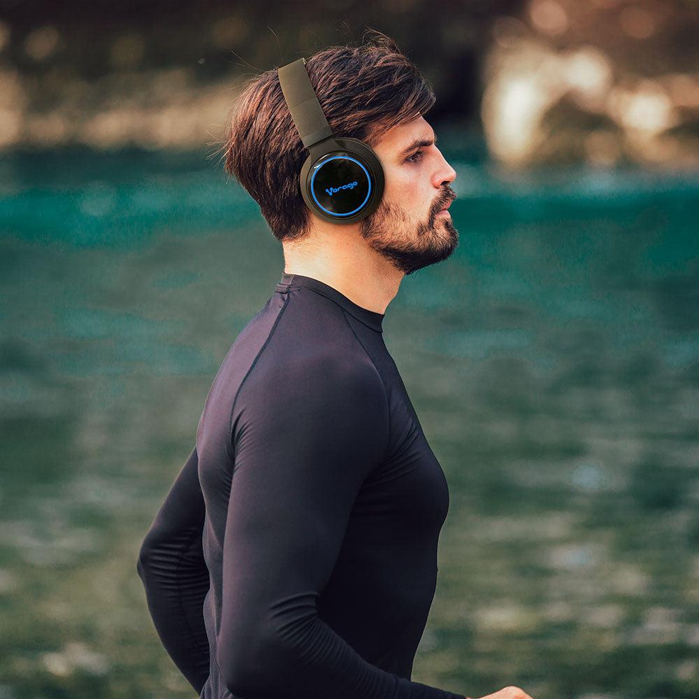 Vorago HPB-201-LED auricular y casco Auriculares Inalámbrico Diadema Llamadas/Música Bluetooth Negro