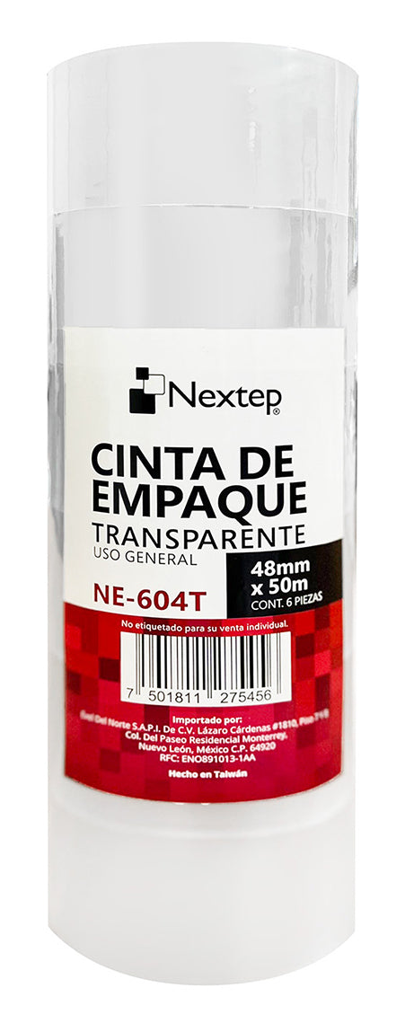 Nextep NE-604T cinta adhesiva 50 m Blanco 6 pieza(s)