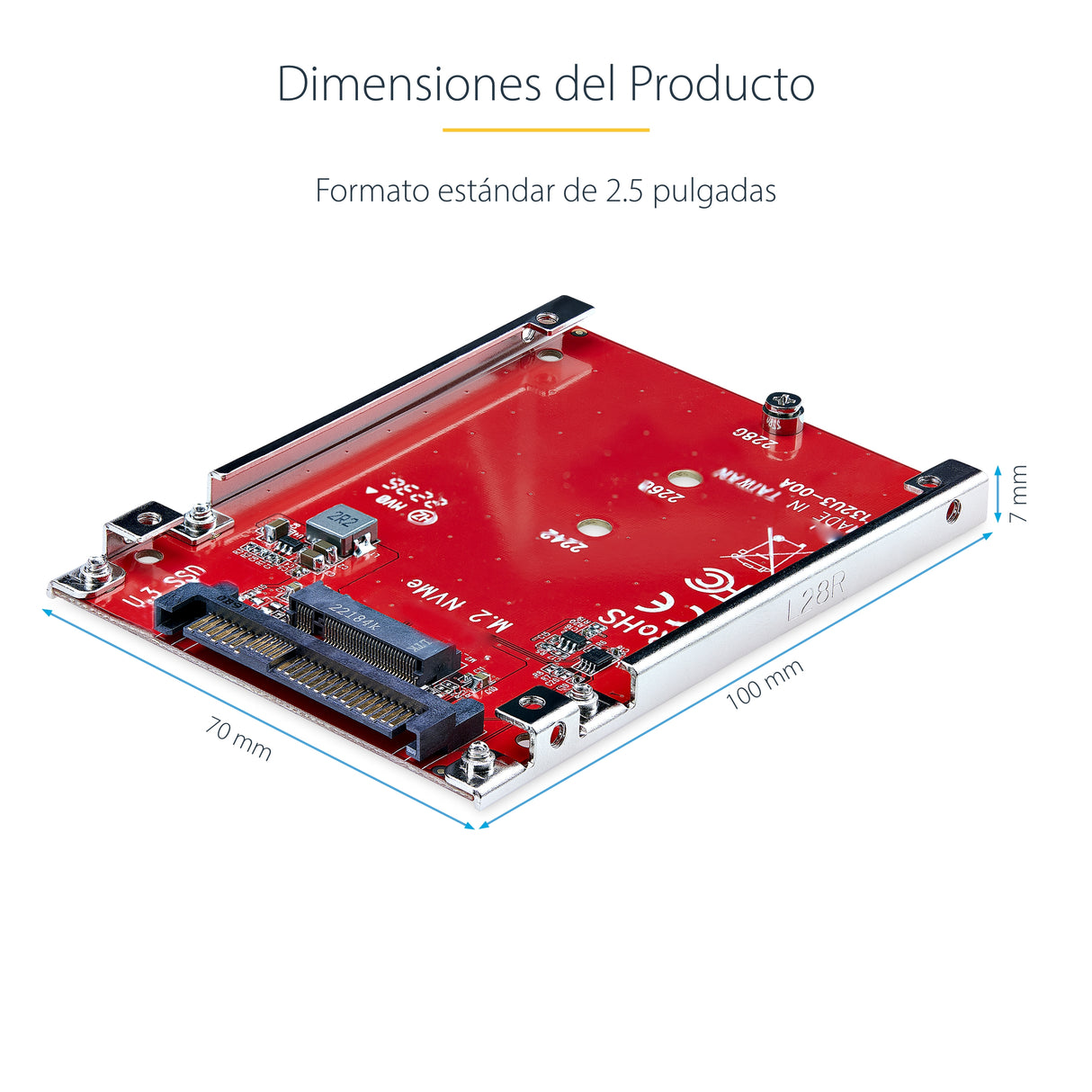 StarTech.com Adaptador M.2 a U.3 para SSDs M.2 NVMe - Conversor Adaptador de Host de Unidad M.2 PCIe a U.3 de 2,5 (SFF-T