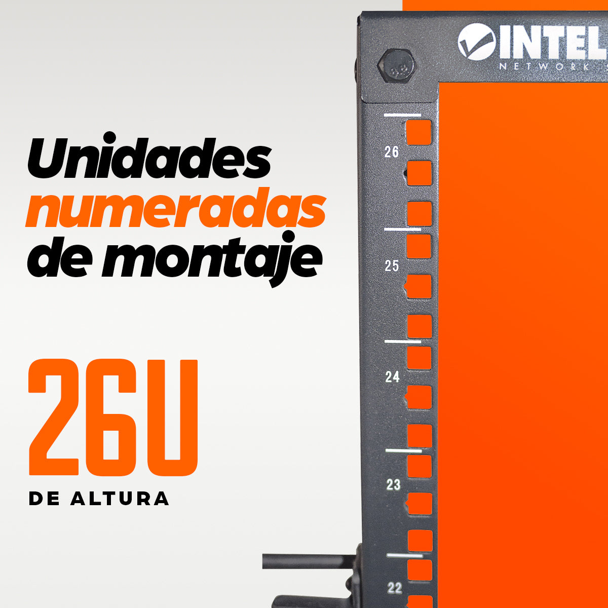 Intellinet Baie réseau ouverte 19" à 4 montants, 26U, noire, en kit, charge max. 360 kg Rack 26U Rack o bastidor indepen