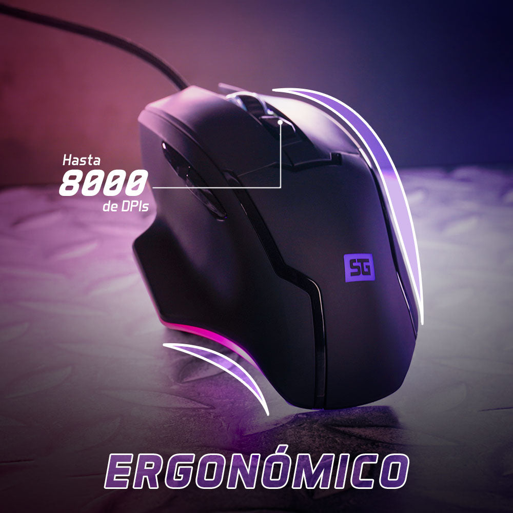 Vorago MO-504 ratón Juego mano derecha USB tipo A Óptico 6400 DPI