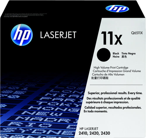 HP 11X High Yield Black Original LaserJet Toner Cartridge Cartuchos de tóner Original Negro 10 - 32,5 °C