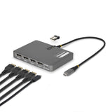 StarTech.com QUAD-USB-DP-ADAPT Bases para portátiles y replicadores de puertos Alámbrico USB 3.2 Gen 1 (3.1 Gen 1) Type-