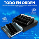 CAJON DE DINERO METAL VORAGO CD-100 5 BILLETES 8 MONEDAS RJ11