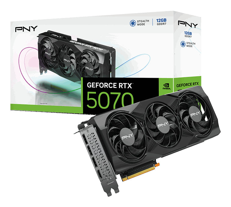 PNY GeForce RTX 5070 NVIDIA 12 GB GDDR7, 192 Bit, 7680 x 4320 Pixeles, PCI Express x16 5.0