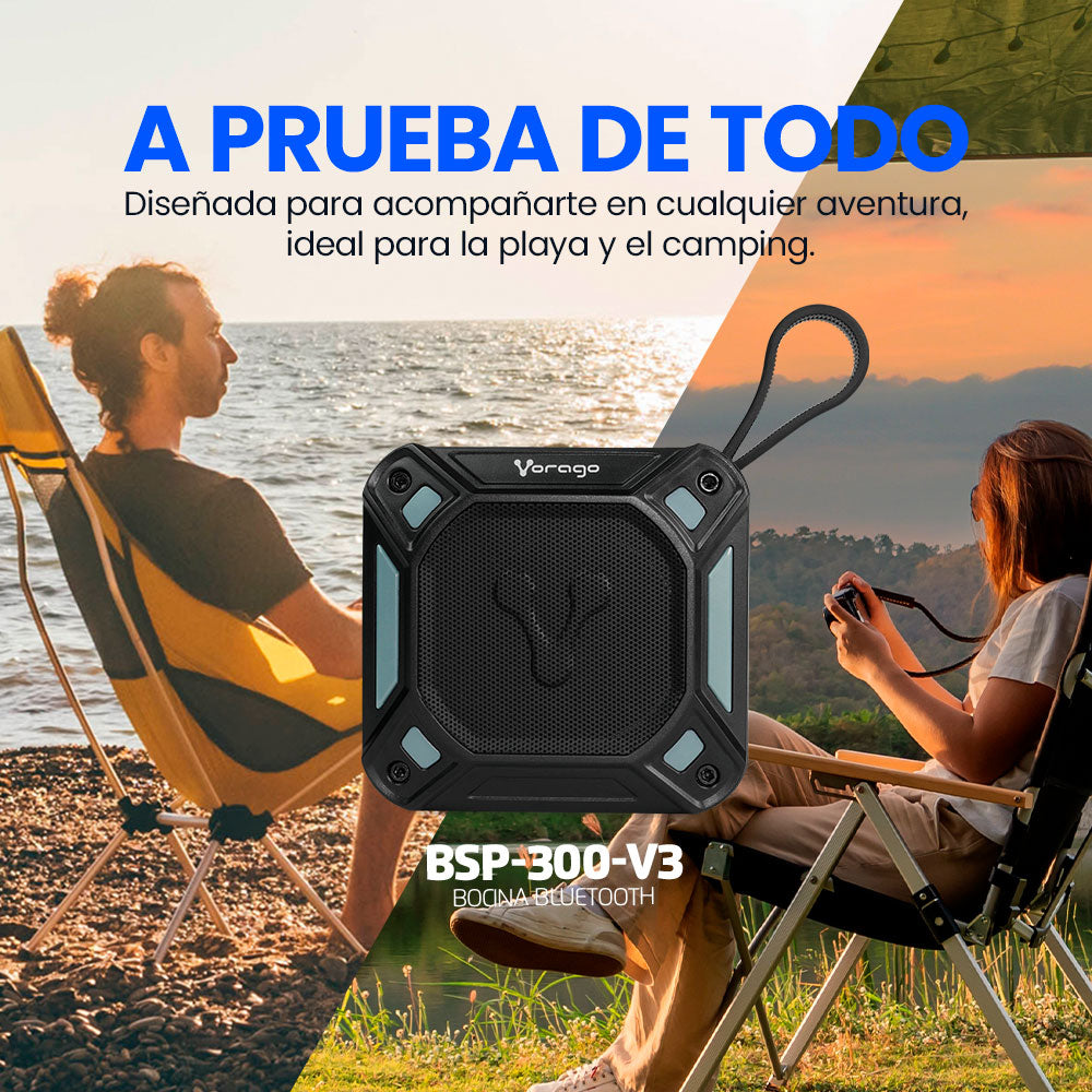 BOCINAS VORAGO BSP-300-V3 BLUETOOTH MANOS LIBRES IPX7 CON MONTAJE PARA BICICLETA