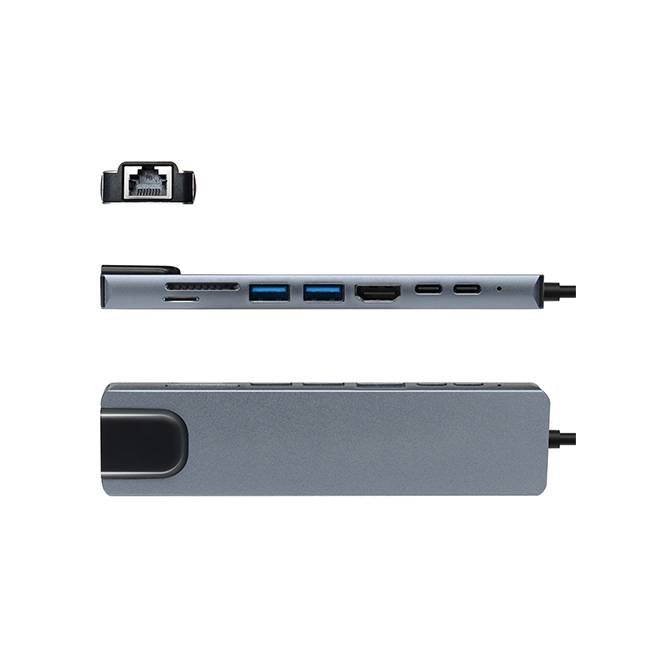 Urban Balance UB81 base para laptop o replicador de puertos Alámbrico USB 3.2 Gen 1 (3.1 Gen 1) Type-C Plata, MicroSD (T