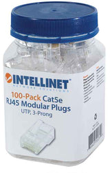 502399 - Intellinet PLUG RJ45 CAT5E SOLIDO UTP BOTE 100 PZAS ORO 15-MICRAS conectores RJ-45 Transparente Policarbonato Cat5e