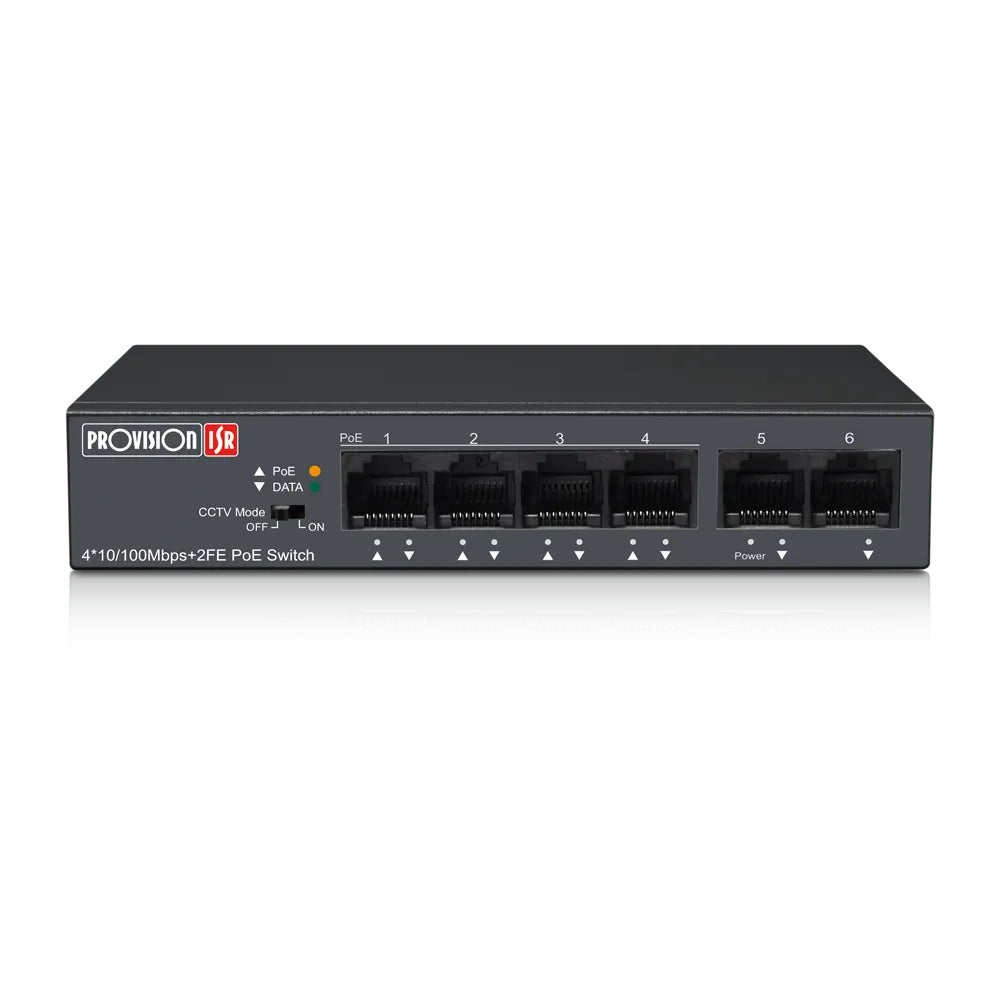Provision-ISR PoES-0460C+2I-V2 No administrado Fast Ethernet (10/100) Energía sobre Ethernet (PoE) N
