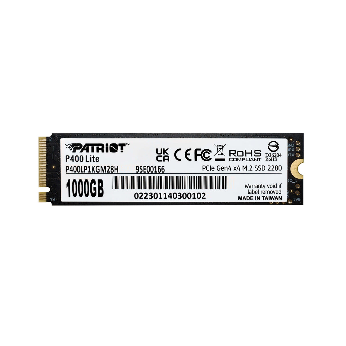 Patriot Memory P400 Lite 1 TB M.2 PCI Express 4.0 NVMe, P400LP1KGM28H | Unidades internas de estado sólido