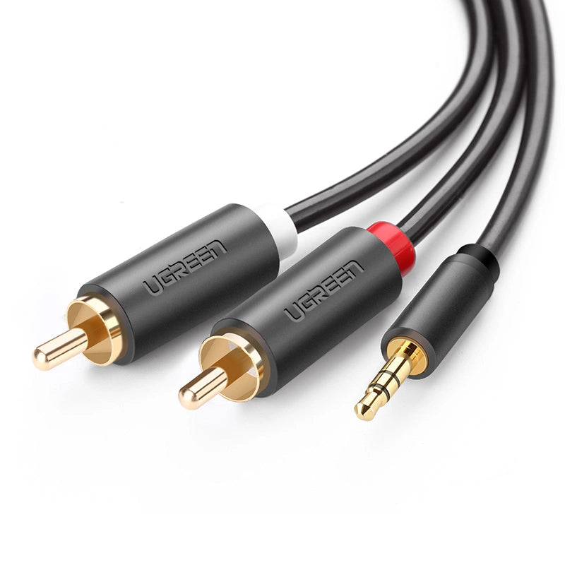 Ugreen 10513 cable de audio 5 m 2 x RCA 3,5mm Gris