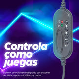 Manhattan Audífonos USB para videojuegos, con luces LED Auriculares Auriculares Diadema Llamadas/Música Binaural