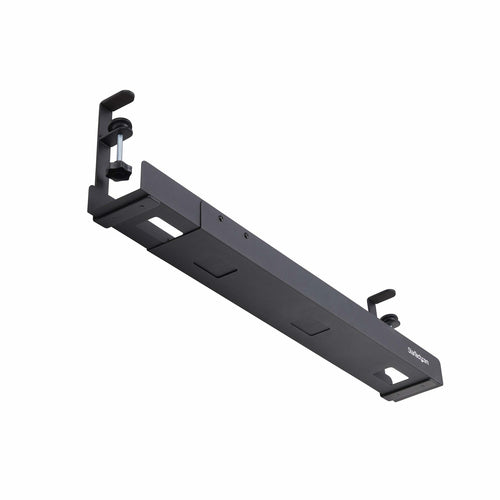 StarTech.com Bandeja Gestionador de Cables Negro - Soporte de Regleta - para Debajo del Escritorio - Ajustable en Longit