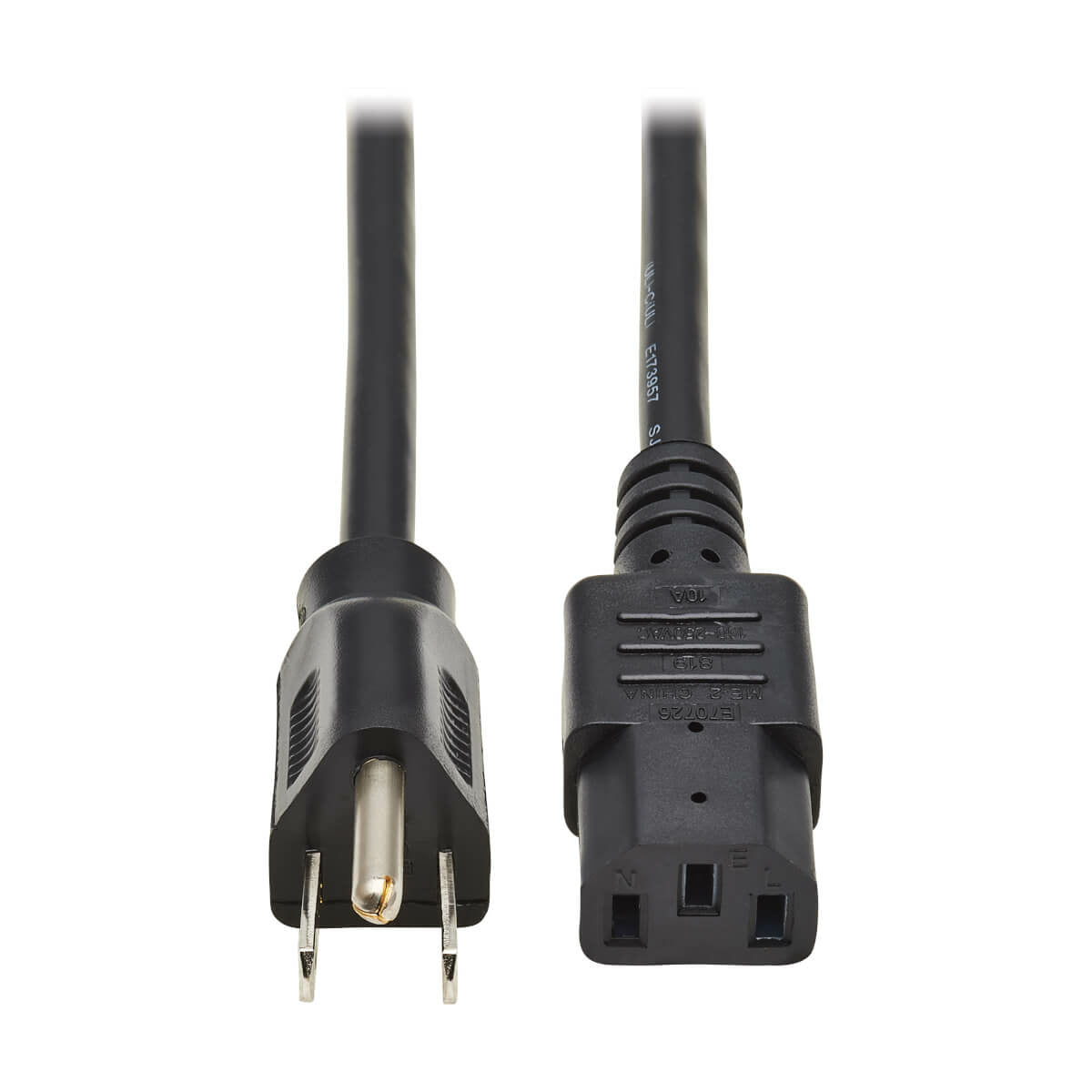 Tripp Lite P006-001 Cable de Alimentación para Computadora, NEMA 5-15P a C13 - 10A, 125V, 18 AWG, 30.5 cm [1 pie], Negro