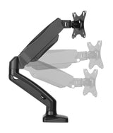 Manhattan Soporte de sobremesa para TV/monitores (Articulado con muelle), para pantallas de 13" a 27", fijación con abrazadera o por ojal, Compatibili