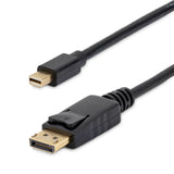 StarTech.com Cable de 1,8m Mini DisplayPort a DisplayPort 1.2 - Cable Adaptador Mini DisplayPort a DisplayPort 4K x 2K UHD - Cable para Monitor Mini DP a DP - Blanco Cable Derecho Derecho Oro 1.2