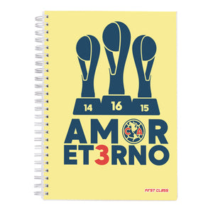 Cuaderno profesional Dietrix First Class pasta dura doble arillo  80 hojas raya Club America modelo amor eterno