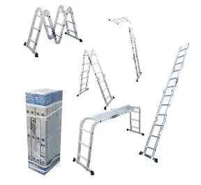 Cuprum Escalera Multiposición 1.64M, Extensión 3.28M, 13 Escalones, Antideslizante