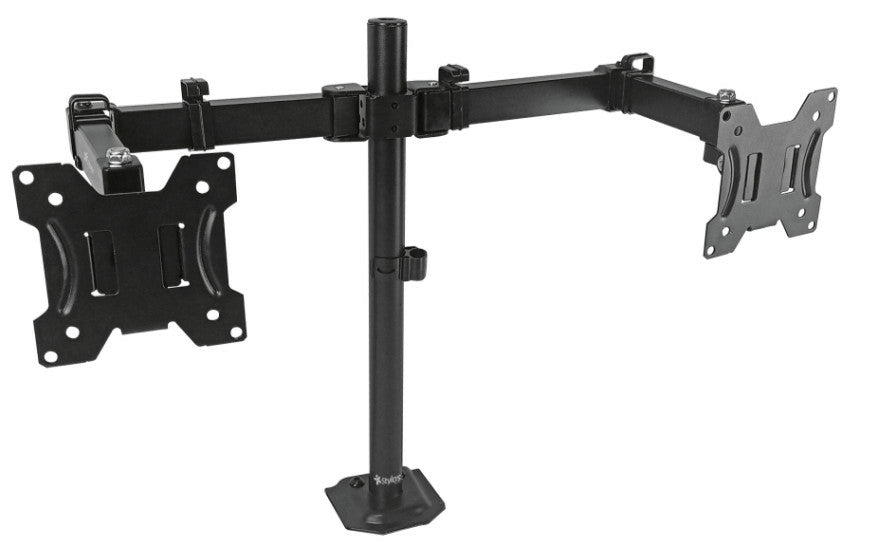 Soporte doble para monitor de metal color negro