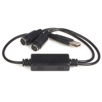 StarTech.com Cable Adaptador Conversor Teclado Ratón Mouse PS/2 a USB - 2x PS/2 Hembra - 1x USB A Macho Cables ps/2 0,43