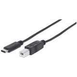 Manhattan Cable para Dispositivos USB C de Alta Velocidad Cable USB 2.0 USB C USB B Macho