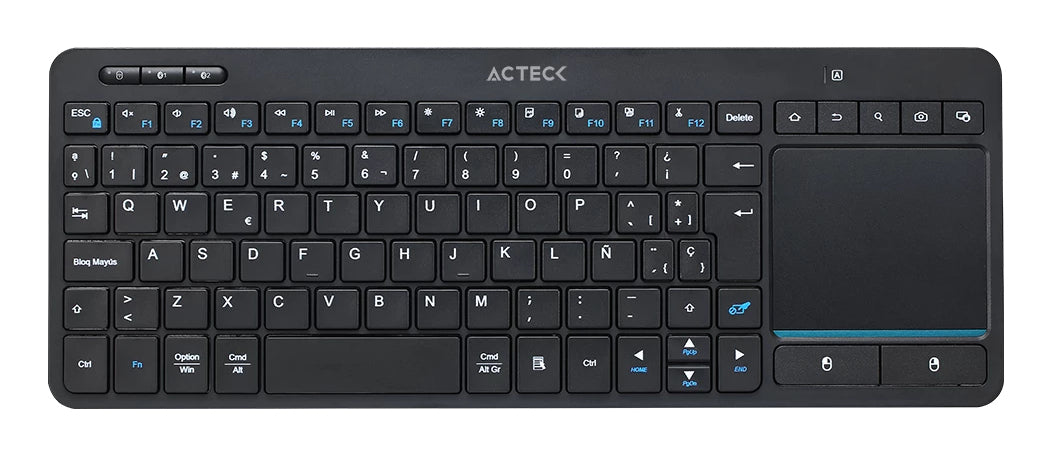 Acteck Inspire Smart TI707 teclado Hogar / Oficina RF inalámbrico + bluetooth Negro, Interruptor de membrana