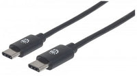 Manhattan Cable USB-C a USB-C, 50 cm, macho a macho, 480 Mbps (USB 2.0), negro, garantía de por vida, equivalente a USB2CC50CM Cable USB 2.0 USB C USB C Macho