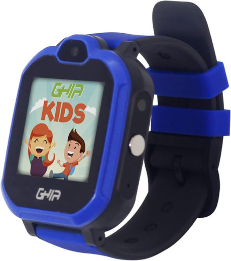 Ghia Smart Watch Kids 4G Azul-Negro/ 1.44 Pulgadas Touch Con Linterna Y Camara/Sim Card 3G-4G FullOffice.com