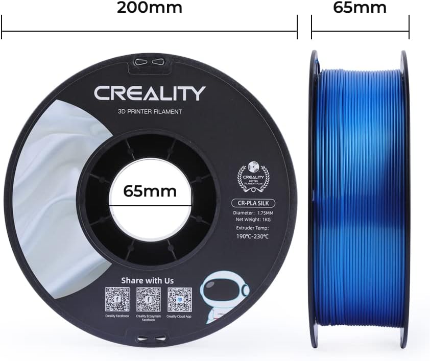 Filamento Creality Cr-Silk 1.75Mm 1Kg Color Azul FullOffice.com
