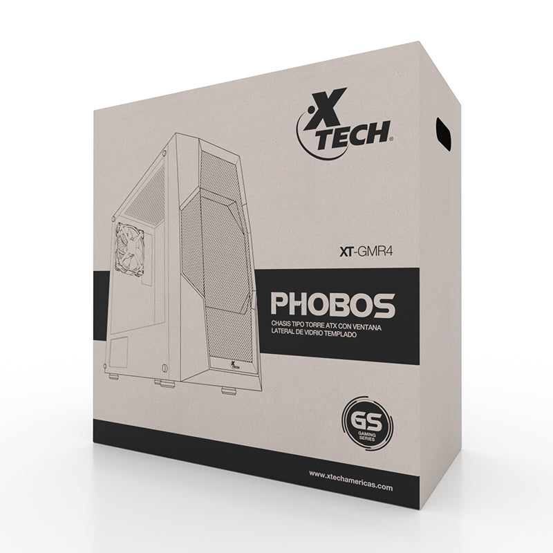 Xtech XT-GMR4 gabinete de computadora Midi Tower Negro, ATX, Micro ATX, SPCC