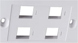 Tapa Int (Faceplate) 4 Perforaciones Blanco