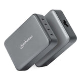 Manhattan Estación de carga GaN USB Power Delivery de 4 puertos, 240 W / PD 3.1, 4 puertos USB-C PD hasta 140 W por puerto, 240 W total, negro cargador de dispositivos móviles Corriente alterna 4 Si Interior