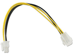Cable de Extensión de Alimentación de 4 Pines, 50cm, 18AWG, Negro