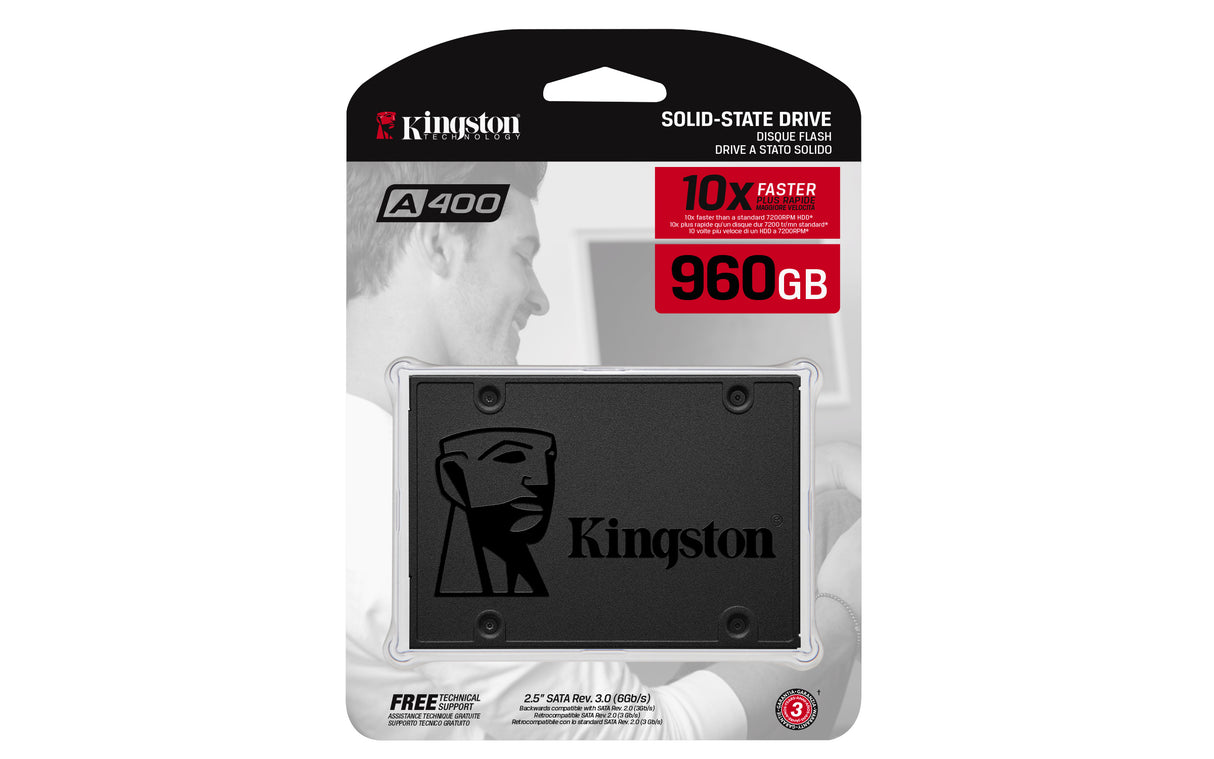 Kingston Technology A400 unidades internas de estado sólido 960 GB 2.5" Serial ATA III TLC