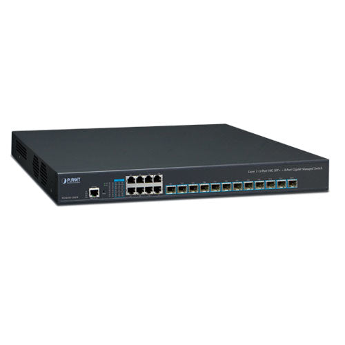 PLANET XGS-6350-12X8TR dispositivo de redes Gestionado L3 Gigabit Ethernet (10/100/1000) 1U Negro, Bidireccional complet