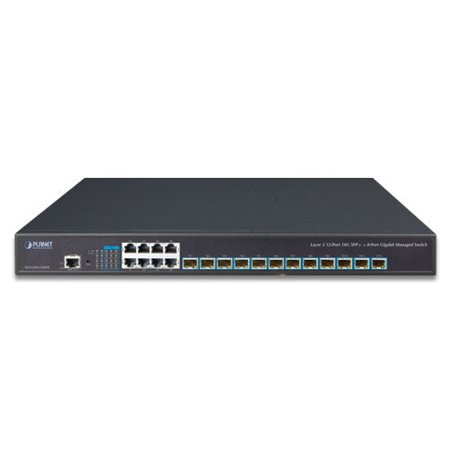 PLANET XGS-6350-12X8TR dispositivo de redes Gestionado L3 Gigabit Ethernet (10/100/1000) 1U Negro, Bidireccional complet