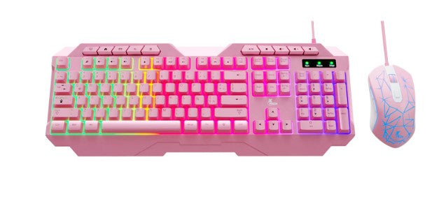 Xtech XTK-540S teclado Ratón incluido Juego USB QWERTY Español Rosa, Alámbrico, Interruptor de membrana, LED