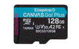 Kingston Technology Canvas Go! Plus Paquete de una tarjeta microSDXC Canvas Go Plus 170R A2 U3 V30 de 128 GB sin ADP Memoria Flash 128 GB MicroSD 170 MB/s 90 MB/s