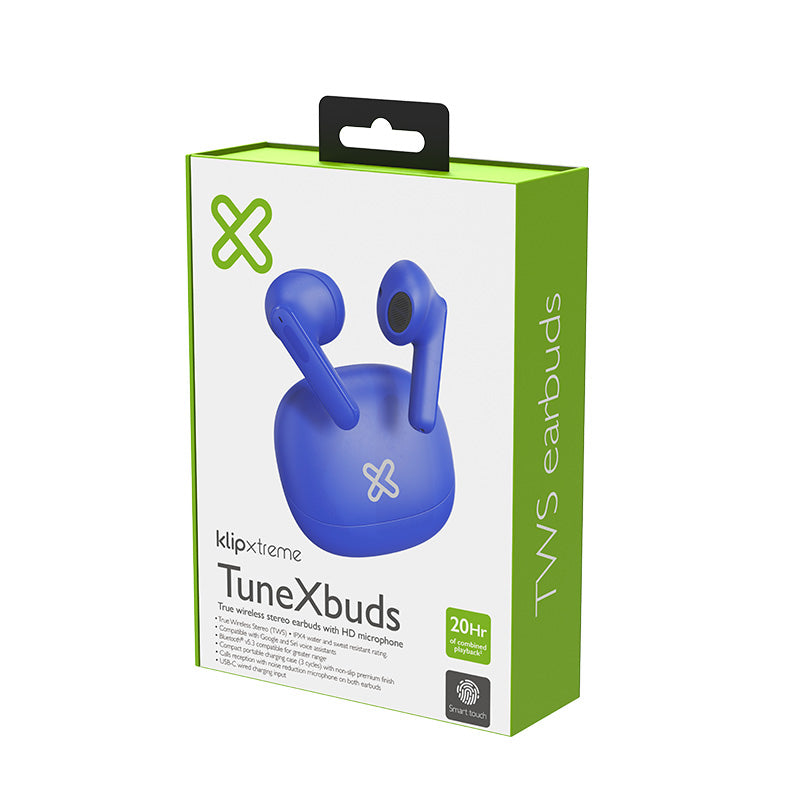 Klip Xtreme TuneXbuds Auriculares Inalámbrico Intra auditivo Llamadas/Música/Deportes/Diario Bluetooth Azul, 50 - 20000 