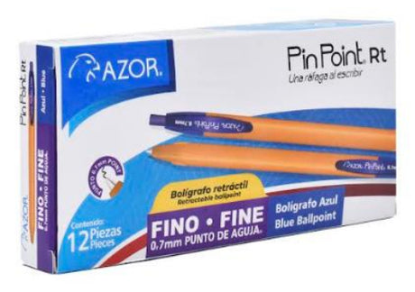 Azor 301.6120AZ bolígrafo de punta redonda Bolígrafo retráctil con clip Azul 12 pieza(s)