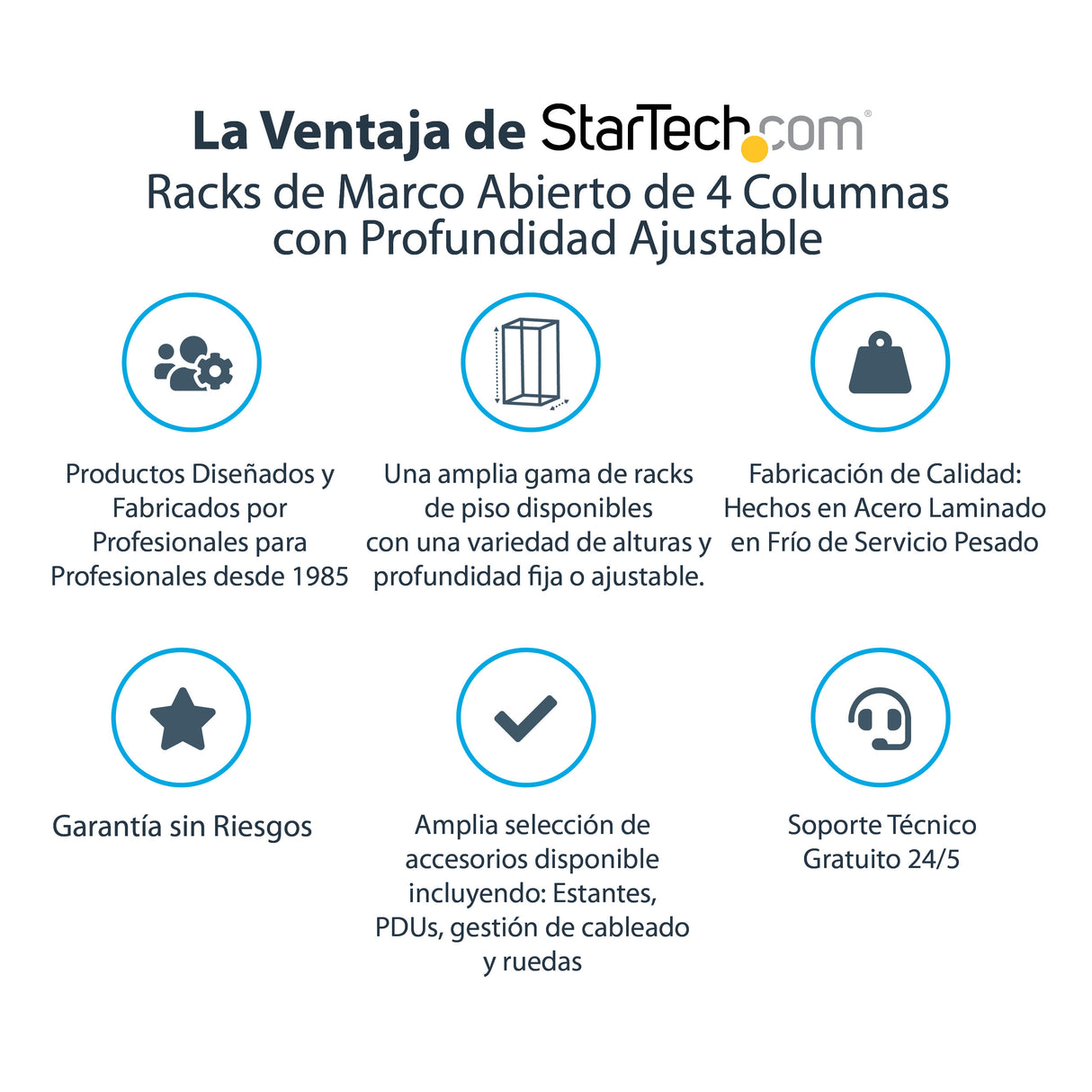 StarTech.com Rack 12U Móvil de Marco Abierto de 4 Columnas para Servidores - Rack de Cuatro Columnas de 19 Pulgadas para