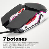 Manhattan Mouse óptico Gaming LED con cable, Diestro, USB tipo A, 3200 DPI