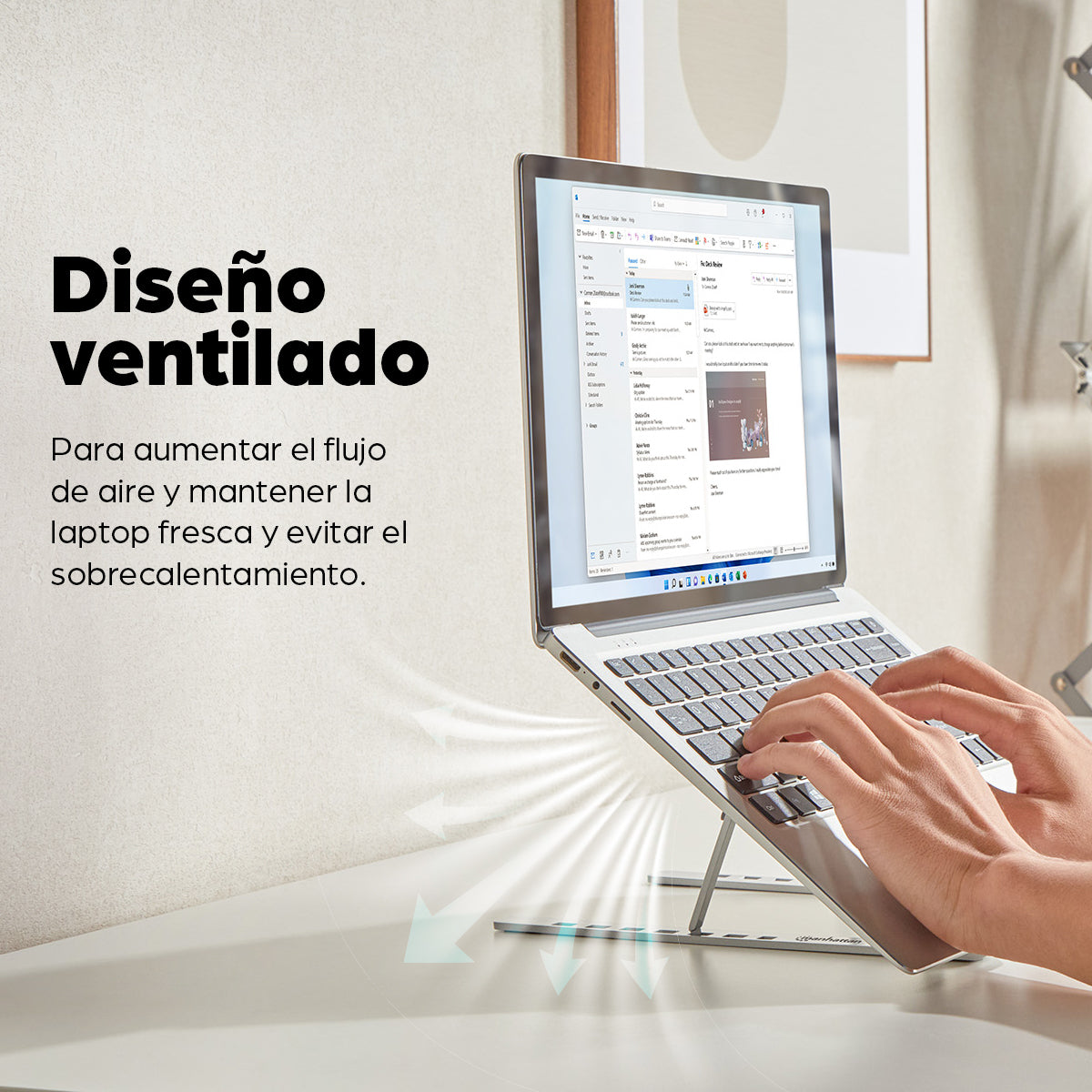 Manhattan 462617 Laptop Soporte para ordenador portátil Aluminio Aluminio, Silicona, Acero 39,6 cm (15.6")