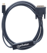 Manhattan 152457 adaptador de cable de vídeo 2 m USB Tipo C DVI Negro