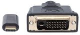 Manhattan 152457 adaptador de cable de vídeo 2 m USB Tipo C DVI Negro