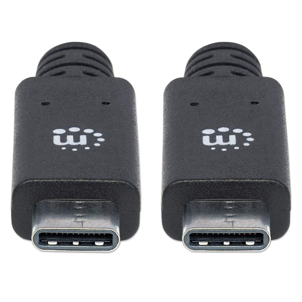 Manhattan Cable USB-C a USB-C, 1 m, macho a macho, 10 Gbps (USB 3.2 Gen 2 / USB 3.1), 5 A (carga súper rápida), negro, garantía de por vida, equivalente a USB31C5C1M Cable USB 3.2 Gen 2 (3.1 Gen 2) USB C USB C Macho