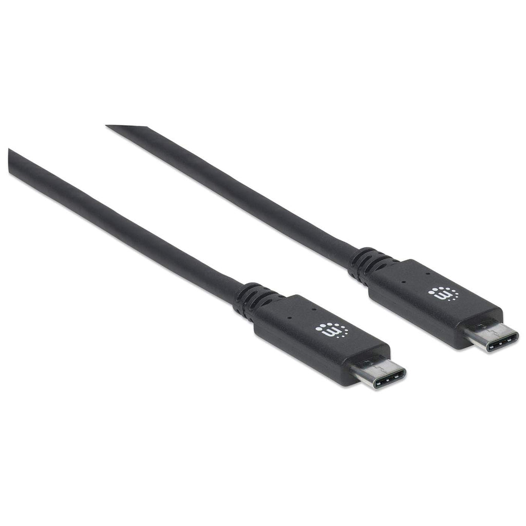 Manhattan Cable USB-C a USB-C, 1 m, macho a macho, 10 Gbps (USB 3.2 Gen 2 / USB 3.1), 5 A (carga súper rápida), negro, garantía de por vida, equivalente a USB31C5C1M Cable USB 3.2 Gen 2 (3.1 Gen 2) USB C USB C Macho
