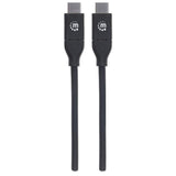 Manhattan Cable USB-C a USB-C, 2 m, macho a macho, 480 Mbps (USB 2.0), 5 A (carga súper rápida), negro, garantía de por vida, equivalente a USB2C5C2M Cable USB 2.0 USB C USB C Macho